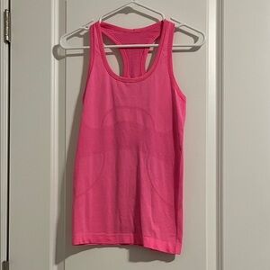 Lululemon Athletica heathered bright pink swiftly tank full length